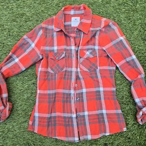Red and Gray Plaid Womens Shirt Nollie